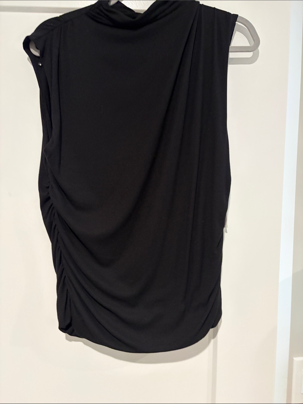 Esqualo Black rouched Draped Sleeveless top